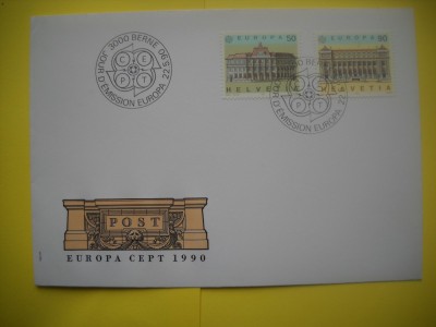 HOPCT PLIC FDC S NR 88 ELVETIA -EUROPA CEPT 1990 foto