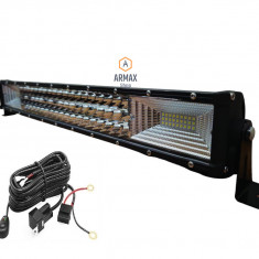 55cm 324w Set Proiector Led Bar Armax Drept 12v - 24v + Kit Cablaj cu Buton