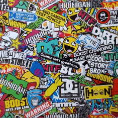 Autocolant sticker Boom color imprimat, 1 m x 1.37 m