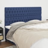 VidaXL Tăblii de pat, 4 buc, albastru, 100x7x78/88 cm, textil