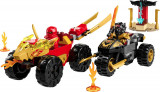 LEGO Ninjago - Infruntarea dintre Kai in masina si Ras pe motocicleta [71789] | LEGO