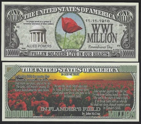 !!! SUA = FANTASY NOTE = MACUL RECUNOSTINTEI , WWI - 2020 - UNC