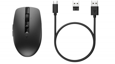 Mouse silentios reincarcabil HP 710, incarcare USB-C, negru - RESIGILAT foto
