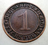 B.213 GERMANIA WEIMAR 1 REICHSPFENNIG 1934 D