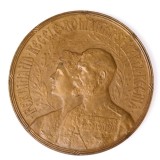 &Icirc;ncoronarea de la Alba Iulia, medalie din bronz, gravor C. Kristescu