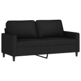 Cumpara ieftin Canapea cu 2 locuri, negru, 140 cm, catifea
