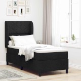 vidaXL Pat cu arcuri cu saltea cu headboard Negru 80 x 200 cm țesătură 3340594