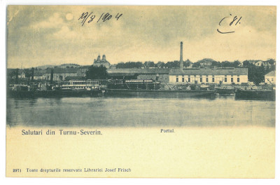 5277 - TURNU-SEVERIN, Harbor, Litho, Romania - old postcard - unused foto