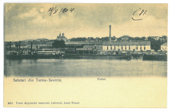 5277 - TURNU-SEVERIN, Harbor, Litho, Romania - old postcard - unused