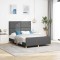 vidaXL Cadru de pat cu headboard Gri &icirc;nchis 140 x 200 cm țesătură 3344810