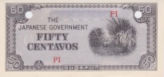 Bancnota Filipine 50 Centavos (1942) - P105a UNC ( ocupatia japoneza; anulata - vezi descriere )