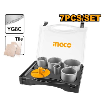 Set carota diamantata 5 bucati 33-83 mm - Ingco AKCH0071 foto