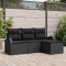 vidaXL Set de canapele pentru grădină cu pernă 4 pcs Negru Rattan poli 3345993