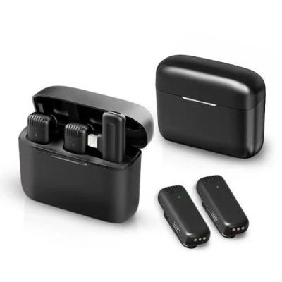 Microfon Lavaliera fara Fir, Mufa Lightning (set 2) - Techsuit (LW4) - Black foto