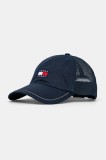 Tommy Jeans sapca culoarea albastru marin, cu imprimeu, AM0AM13287