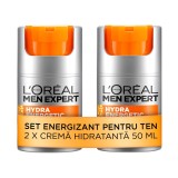 Pachet: 2 x Crema revitalizanta de zi Hydra Energetic L&amp;#039;Oreal Paris Men Expert, 50 ml
