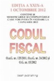 Codul fiscal actualizat 1 octombrie 2012 (editia 29)