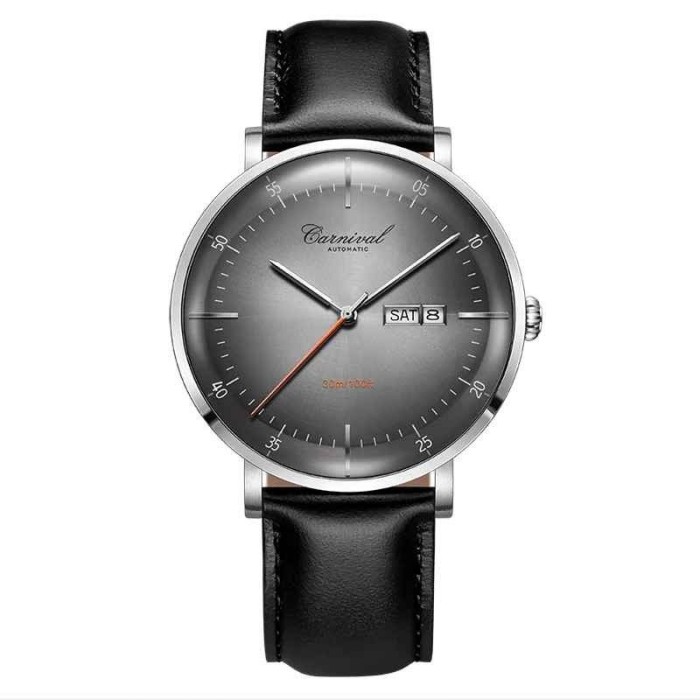Ceas barbatesc CARNIVAL C8894G-1 Automatic, mecanic, safir, curea piele