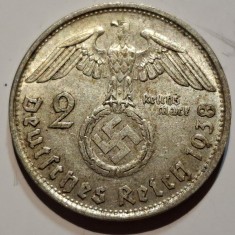 Germania Nazista 2 reichsmark 1938 B argint