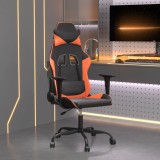 VidaXL Scaun de gaming de masaj, negru și portocaliu, piele ecologică