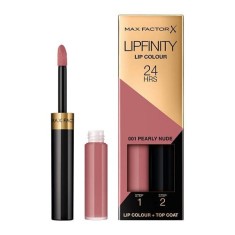 Ruj de buze rezistent la transfer, Max Factor, Lipfinity, 001 Pearly Nude