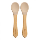 Set lingurite din bambus, 6 luni+, Bubble Beige, Appekids
