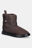 Tommy Jeans cizme de iarnă TJW SNOW BOOT culoarea maro, EN0EN02823
