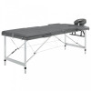 VidaXL Masă de masaj cu 3 zone, cadru aluminiu, antracit, 186 x 68 cm