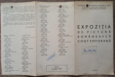 Pliant Expozitia de Pictura Romaneasca Contemporana 1965 foto