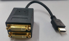 Adaptor HDMI Male to 2 x DVI-I Dual Link Female foto