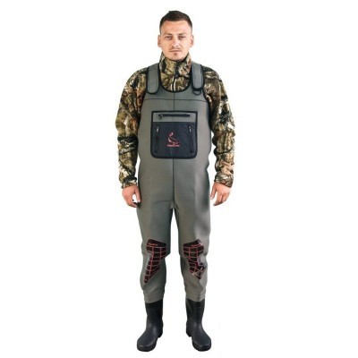 Cizme piept/vader neopren 4 mm Behr Red Cat, geanta transport, gri 44/45 EU foto