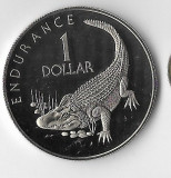 Moneda 1 dollar 1976 - Guyana, PROOF, tiraj: 28000, 35,5 mm, Africa, Cupru-Nichel