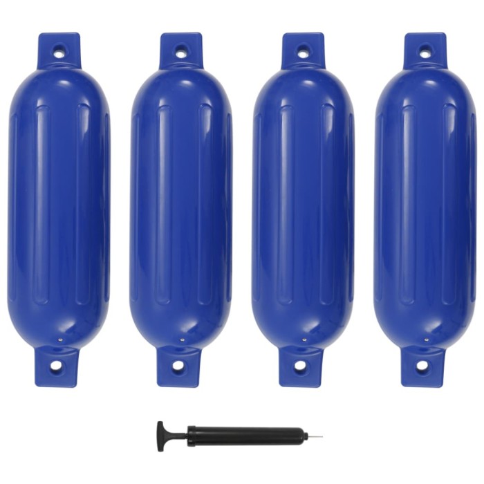 Bară de protecție barcă, 4 buc., albastru, 51x14 cm, PVC
