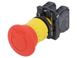 Comutator de Siguranță 22mm 2NC Roșu XB5AS8444