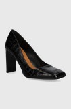 Billi Bi pantofi de piele culoarea negru, cu toc drept, A7497