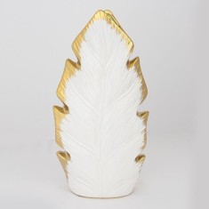 Vaza din ceramica White Golden Leaf