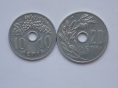 LOT 2 MONEDE DIFERITE - 10,20 LEPTA 1966 GRECIA