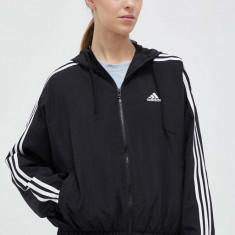 adidas geaca femei, culoarea negru, de tranzitie