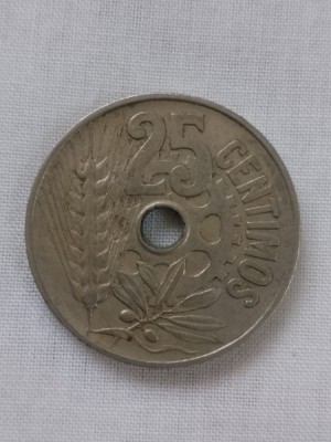 25 centimos 1934 spania foto