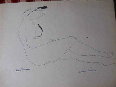 Nuni Dona,cinci schite(3 nuduri,2 portrete), tus/hartie,24x18,5cm,semnate foto