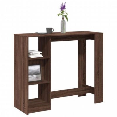 vidaXL Masă bar cu raft, stejar maro, 124x46x103,5 cm, lemn prelucrat 854397 foto