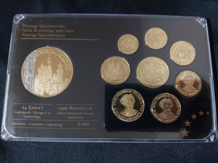 Set Euro - Probe Germania + medal placate cu aur