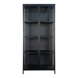 Cumpara ieftin Vitrină Brisbane, 2 uși de sticlă, oțel, negru 80x35x175 cm