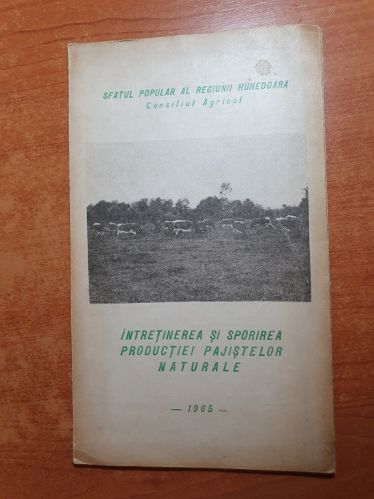 intretinerea si sporirea productiei pajistelor naturale-hunedoara 1965