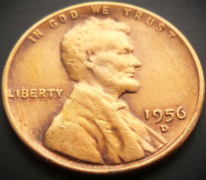 Moneda 1 CENT - SUA, anul 1956 D * cod 5122