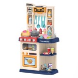 Bucatarie pentru copii Nicolys, utilata cu 46 accesorii, cu muzica, lumini, sunete, simulare abur, 42x24x78 cm, NJB-151, Oem