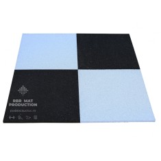 Pavele dale din cauciuc, tartan, patrate, plane, GRI, 1m x 1m, grosime 20 mm