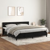 Cumpara ieftin Gossi pat box spring cu saltea, negru, 200x200 cm, catifea