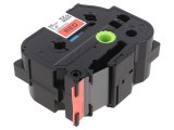 Bandă Etichete 36mm x 8m Roșie cu Caracter Negru