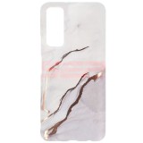 Husa Huawei P Smart 2021, TPU Matte Gold, Design 02, IMD, Protectie Telefon